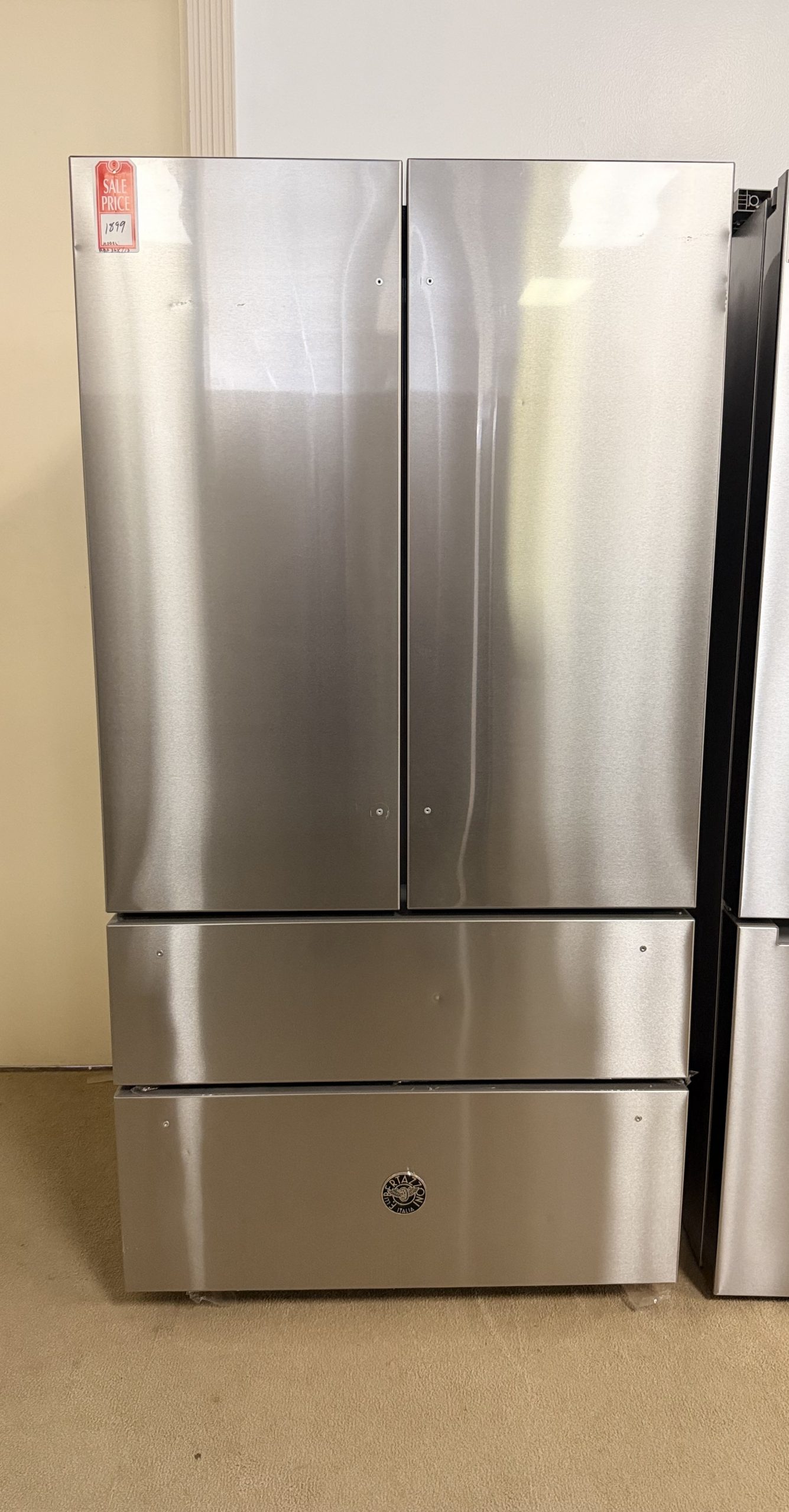 Bertazzoni* 21 Cu. Ft. 2 Bottom-Freezer French Door Refrigerator with Automatic Ice Maker - Stainless Steel