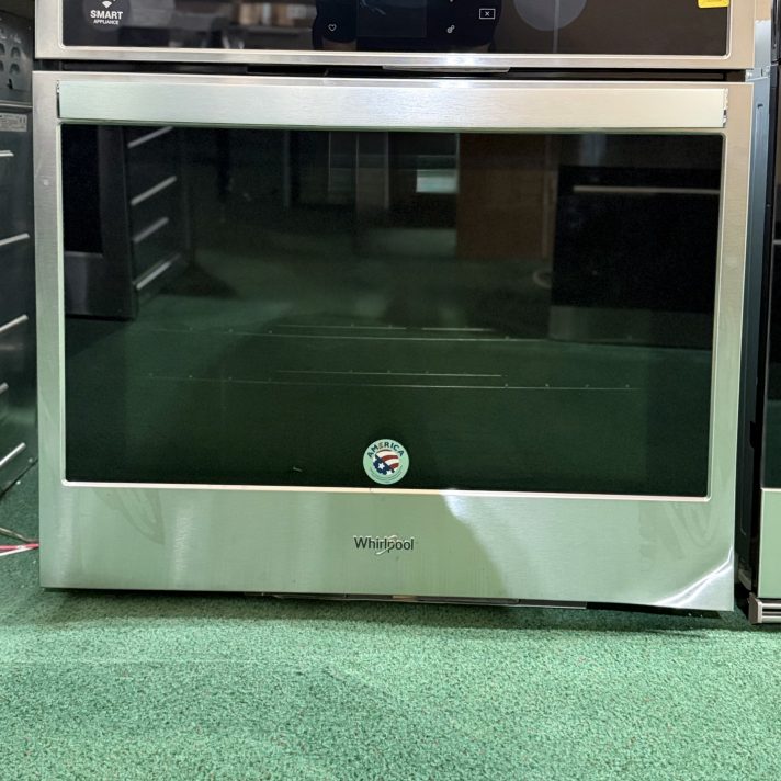 Whirlpool* 30 in. Smart Single Electric Wall Oven with Air Fry, When Connected in Black on Stainless Steel