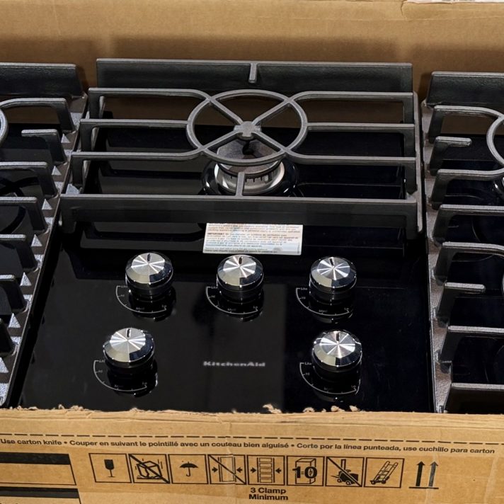 KitchenAid - 36" Built-In Gas Cooktop - Black