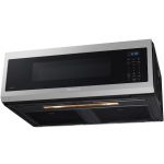 Samsung - 1.1 cu. ft. Smart SLIM Over-the-Range Microwave with 400 CFM Hood Ventilation, Wi-Fi & Voice Control - Stainless Steel