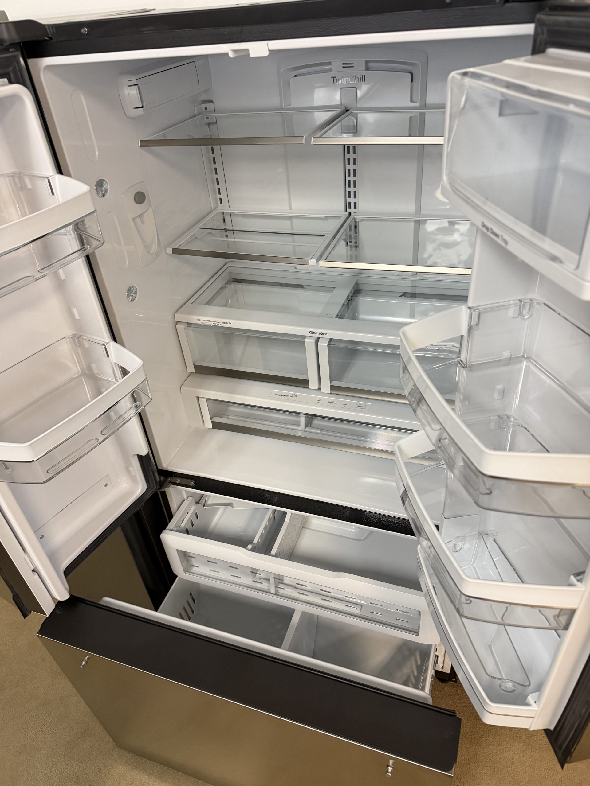 Monogram - 23.1 Cu. Ft. French Door Counter-Depth Refrigerator with TwinChill Evaporators - Stainless Steel - Image 2
