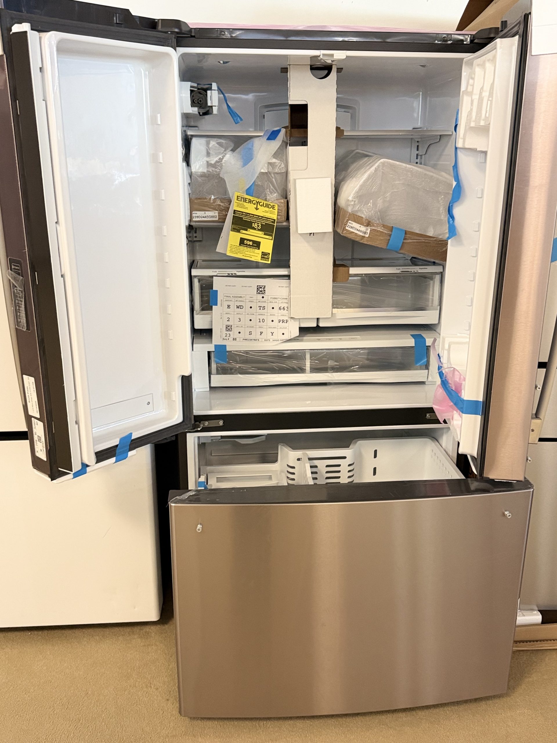 GE Profile* 23.1 Cu. Ft. French Door Counter-Depth Refrigerator with Internal Water Dispenser - Stainless Steel - Image 2