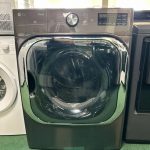 LG - 9.0 Cu. Ft. Stackable Smart Electric Dryer with Steam and Built-In Intelligence - Black Steel