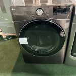 LG - 7.4 Cu. Ft. Stackable Smart Electric Dryer with Steam and Built-In Intelligence - Black Steel