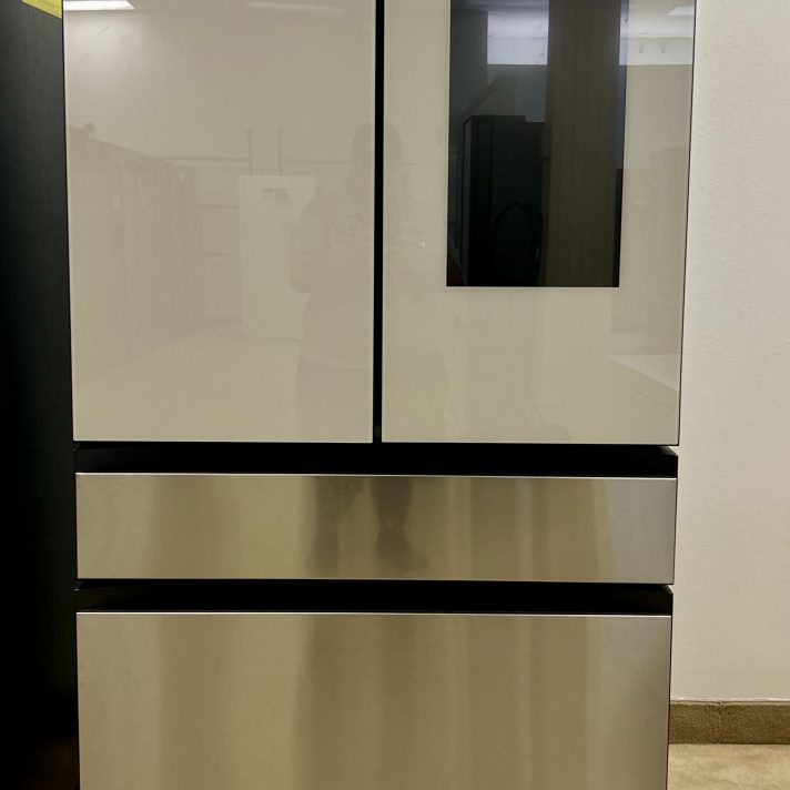 Samsung Bespoke 23 cu. ft. Counter Depth 4-Door French Door Refrigerator with Family Hub- Custom Panel Ready