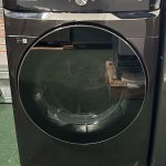 Samsung - 7.5 Cu. Ft. Stackable Smart Electric Dryer with Steam and Super Speed Dry - Brushed Black