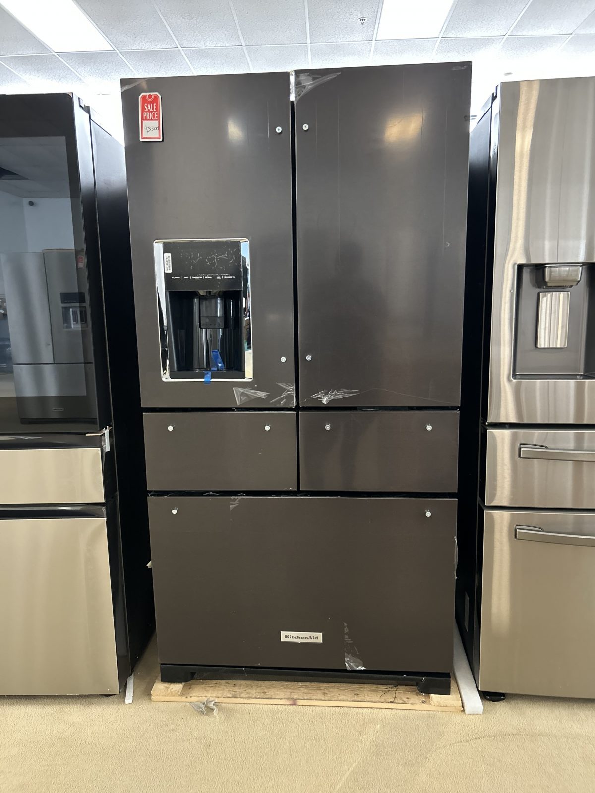 KitchenAid - 25.8 Cu. Ft. 5-Door French Door Refrigerator - Black Stainless Steel with Printshield Finish