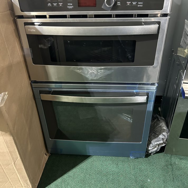 GE Profile - 27" Built-In Double Electric Convection Wall Oven with Built-In Microwave - Stainless Steel