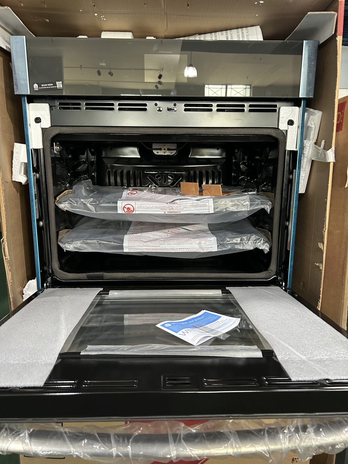 GE - 30" Built-In Single Electric Convection Wall Oven with No Preheat Air Fry - Stainless Steel - Image 2