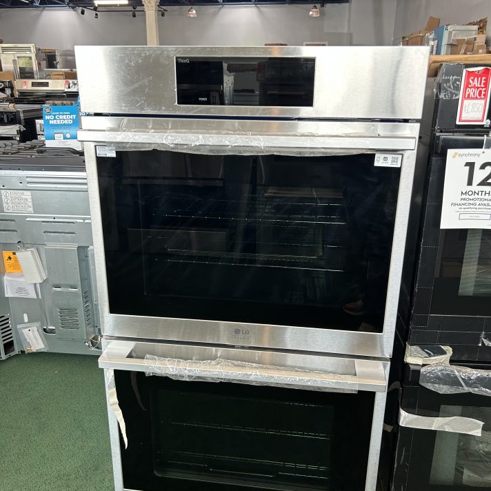 LG - STUDIO 30" Smart Built-In Electric Convection Double Wall Oven with Air Fry and Sous Vide - PrintProof Stainless Steel