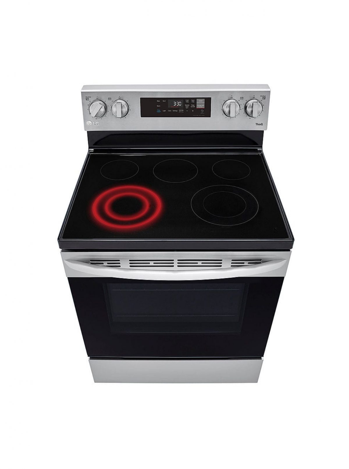 LG 30-in Glass Top 5 burners 6.3-cu ft Freestanding Electric Range ( Stainless Steel ) - Image 3