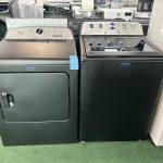 Maytag 4.7 Cu. Ft. Top Load Agitator Washer and 7.0 Cu. Ft. Electric Dryer Laundry Pair in Black
