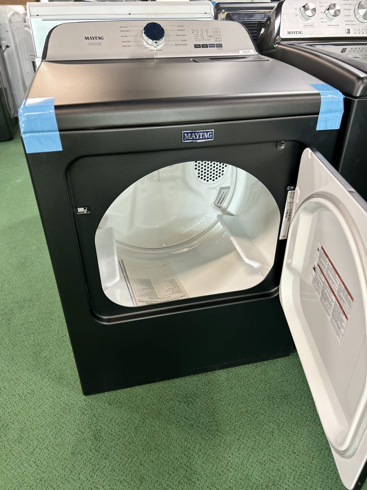 Maytag 4.7 Cu. Ft. Top Load Agitator Washer and 7.0 Cu. Ft. Electric Dryer Laundry Pair in Black - Image 3