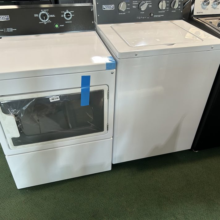 Maytag Side-by-Side Top Load Washer andElectri Dryer Set in White