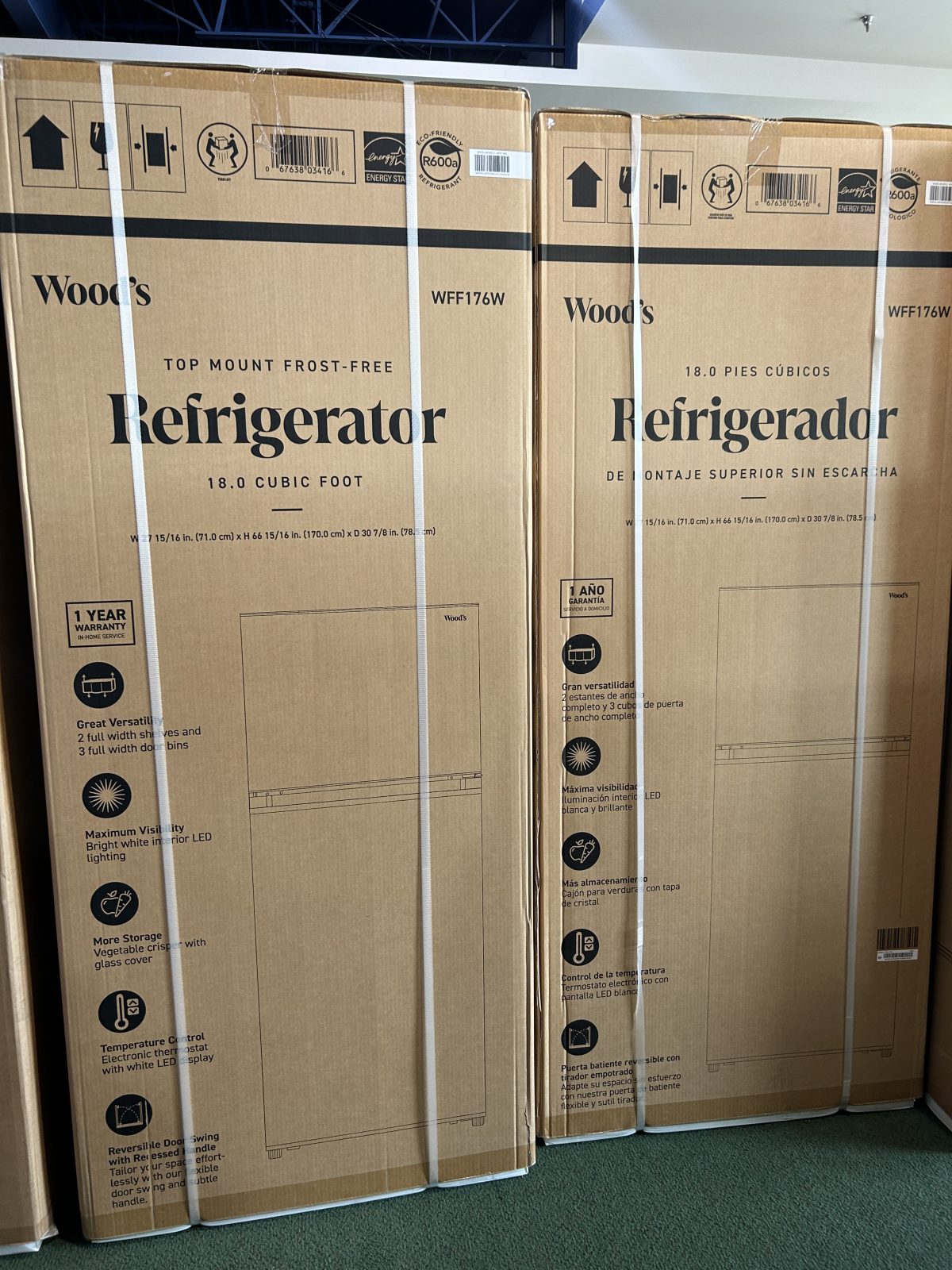 Wood’s 18 cu. ft. Frost-Free Fridge with Top Mount Freezer in White - Image 2