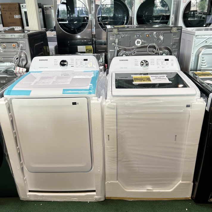 Samsung Extra High Water Level Impeller Top-Load Washer & Electric Dryer Set