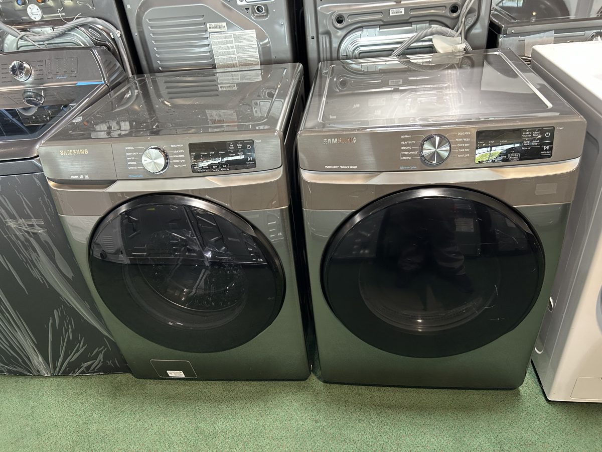 Samsung Stackable Front-Load Washer & Vented Electric Dryer Set in Platinum
