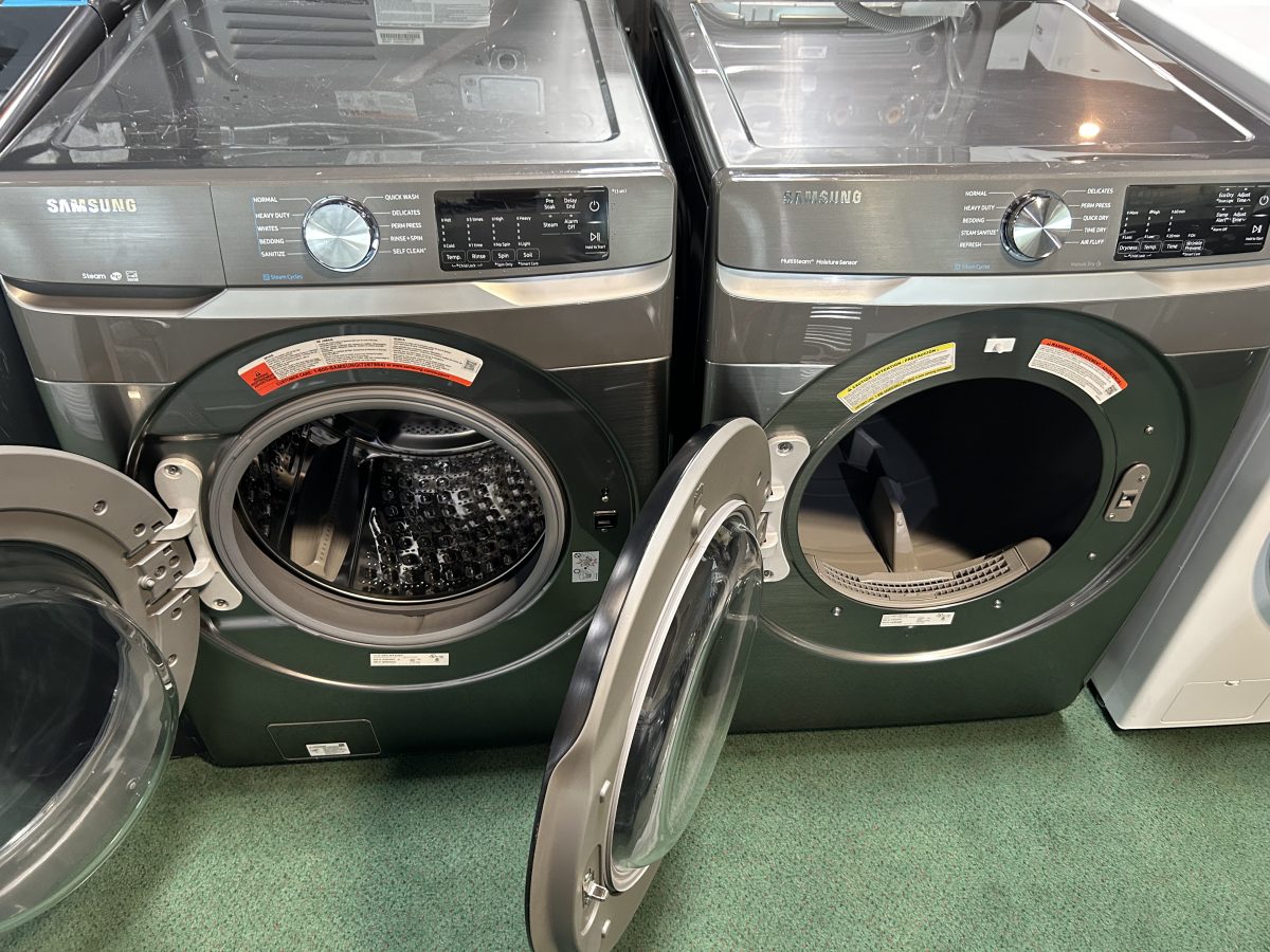 Samsung Stackable Front-Load Washer & Vented Electric Dryer Set in Platinum - Image 2