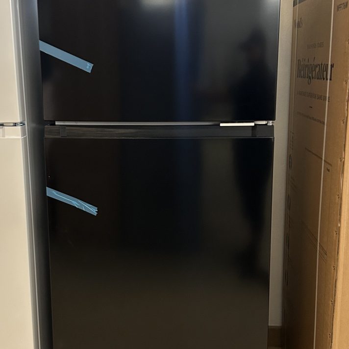 Woods 18.0 cu. Ft. Top Mount Frost-Free Fridge in Black