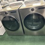 LG Smart Front Load Set Washer with Electric Smart Dryer Graphite Steel.