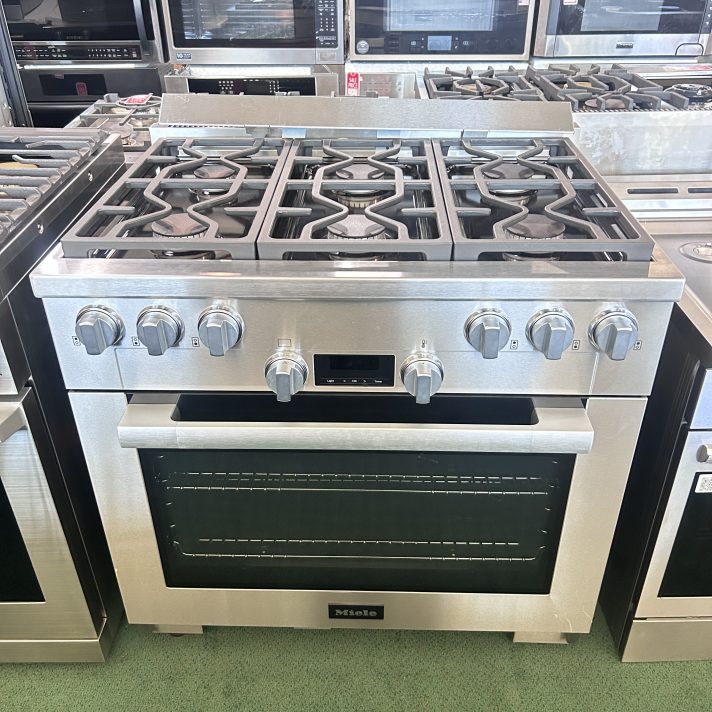 Miele 36" Gas Range With 6 Burners and DirectSelect - Natural Gas - Clean Touch Steel