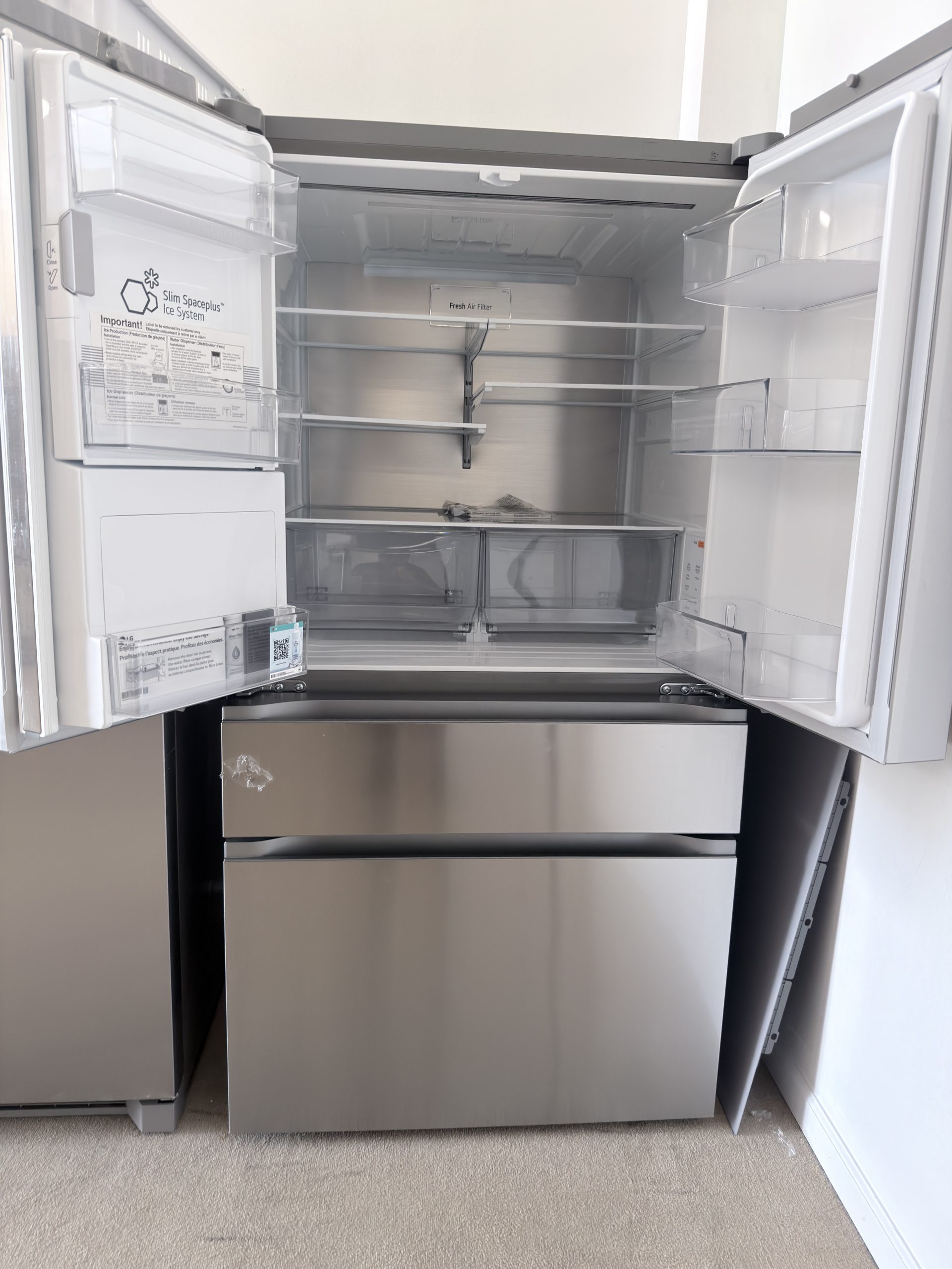 LG* Standard-Depth MAX 28.6 Cu. Ft. 4-Door French Door Smart Refrigerator with Full-Convert Drawer - PrintProof Stainless Steel - Image 2