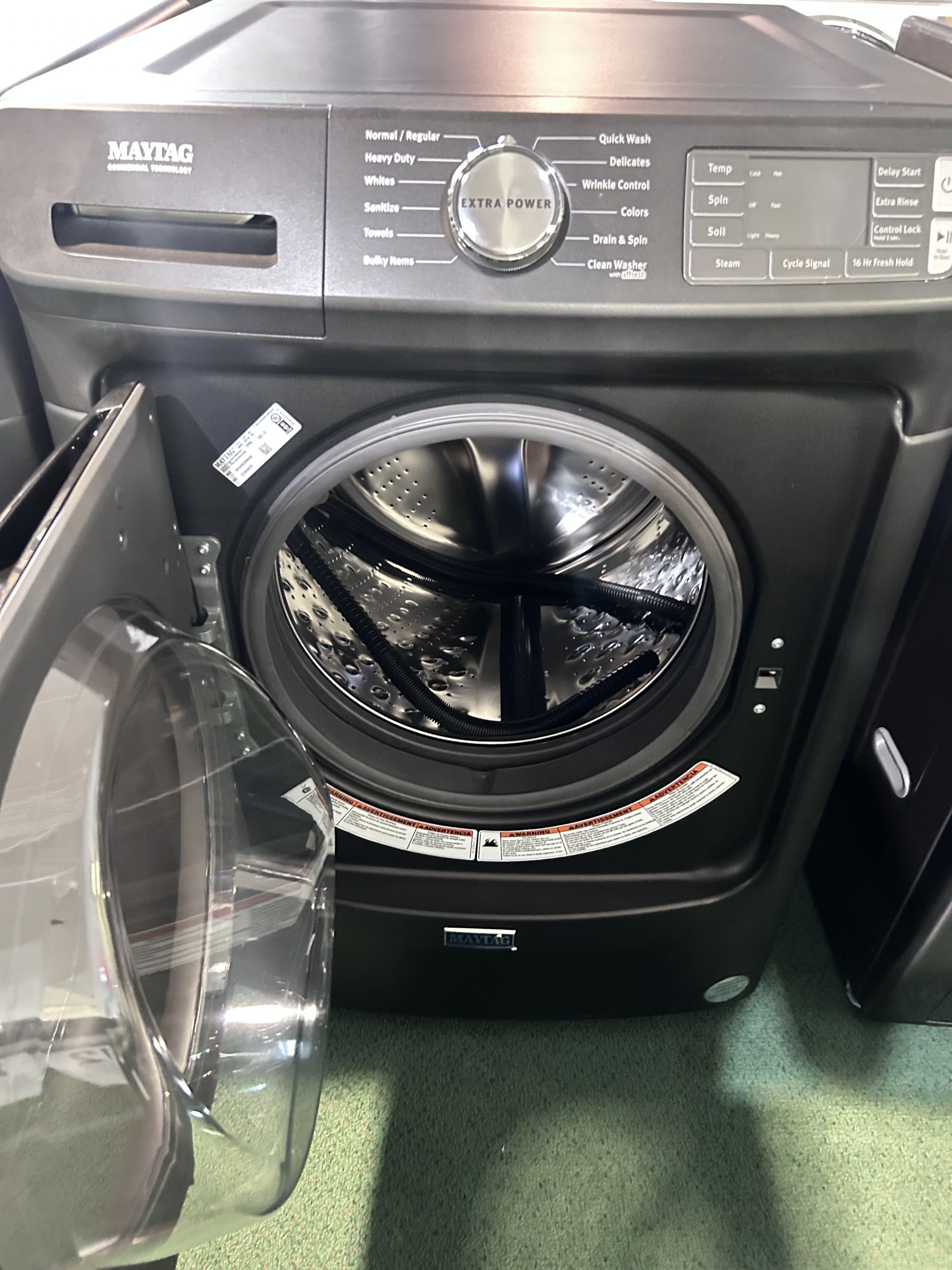 Maytag  Side-by-Side Front Load Washer and Electric Dryer Set in Black - Image 2