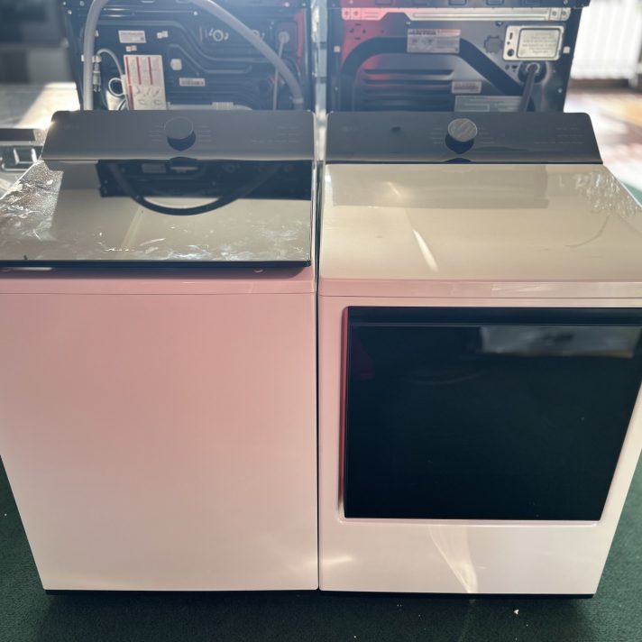 Package - LG - 5.5 Cu. Ft. High Efficiency Smart Top Load Washer with EasyUnload and 7.3 Cu. Ft. Smart Electric Dryer with EasyLoad Door - Alpine White