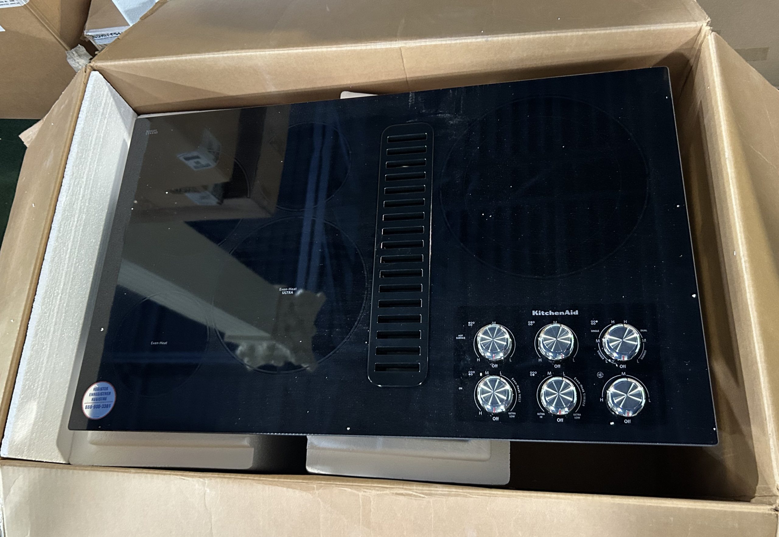 KitchenAid - 36" Electric Cooktop - Black