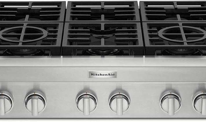 KitchenAid - Commercial-Style 36" Built-In Gas Cooktop - Stainless Steel