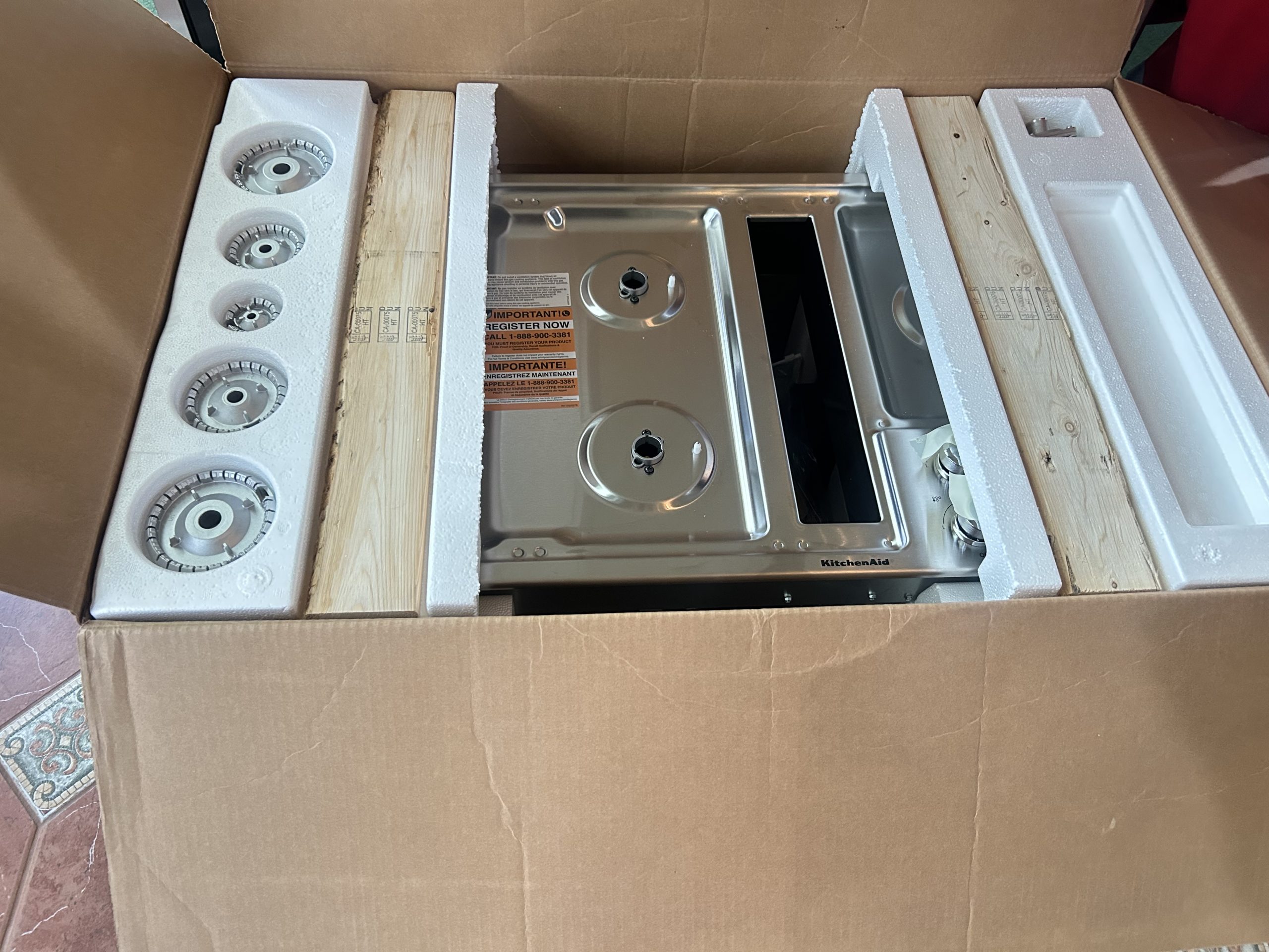 KitchenAid 36 Inch Gas Downdraft Cooktop with 5 Burners, Downdraft Ventilation, Professional Burner - Image 2