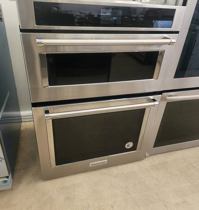 KitchenAid - Smart Oven+ 30" Single Electric Convection Wall Oven with Built-In Microwave - Stainless Steel