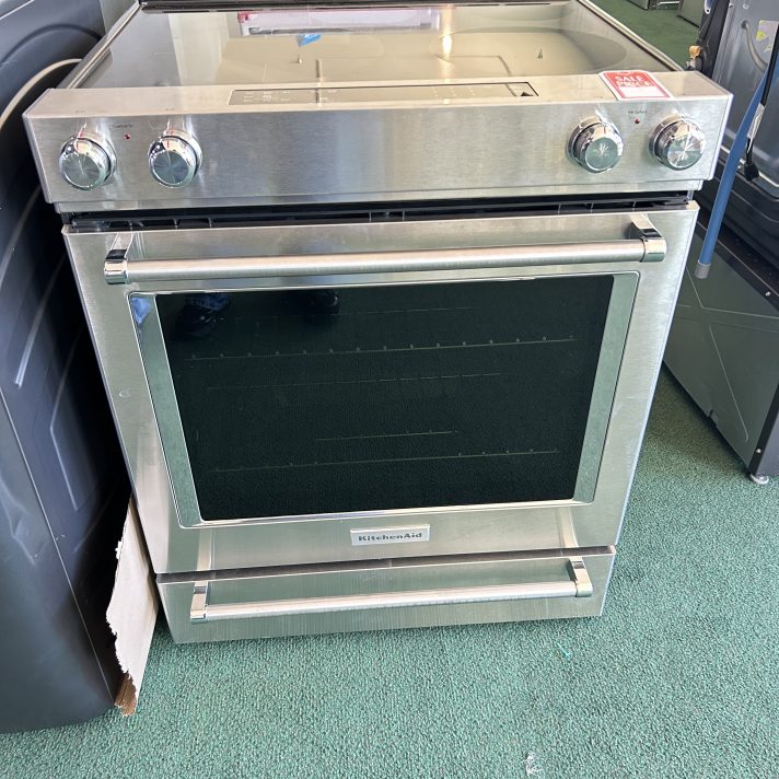 KitchenAid -30'' 6.4 Cu. Ft. Self-Cleaning Slide-In Electric Convection Range - Stainless Steel