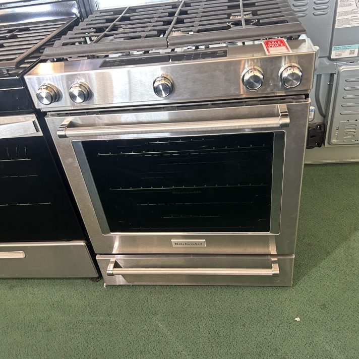 KitchenAid - 5.8 Cu. Ft. Self-Cleaning Slide-In Gas Convection Range - Stainless Steel