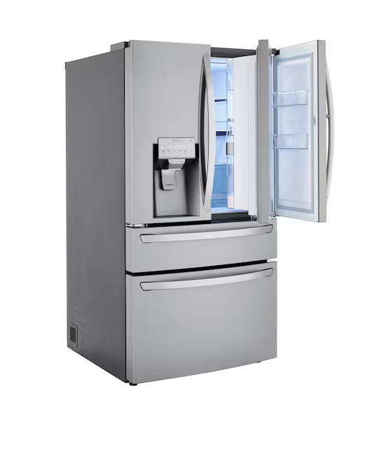LG - 22.5 Cu. Ft. 4-Door French Door-in-Door Counter-Depth Smart Refrigerator with Craft Ice - Stainless Steel - Image 3
