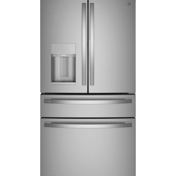 GE Profile - 22.3 Cu. Ft. 4-Door French Door Counter-Depth Smart Refrigerator with Door-in-Door Storage - Stainless Steel
