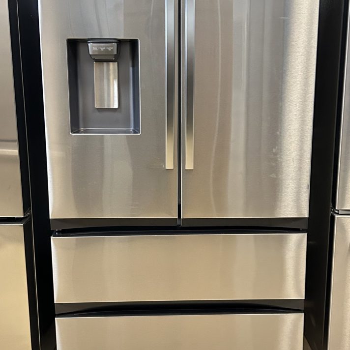 Samsung - 25 cu. ft. 4-Door French Door Counter Depth Smart Refrigerator with Four Types of Ice - Stainless Steel