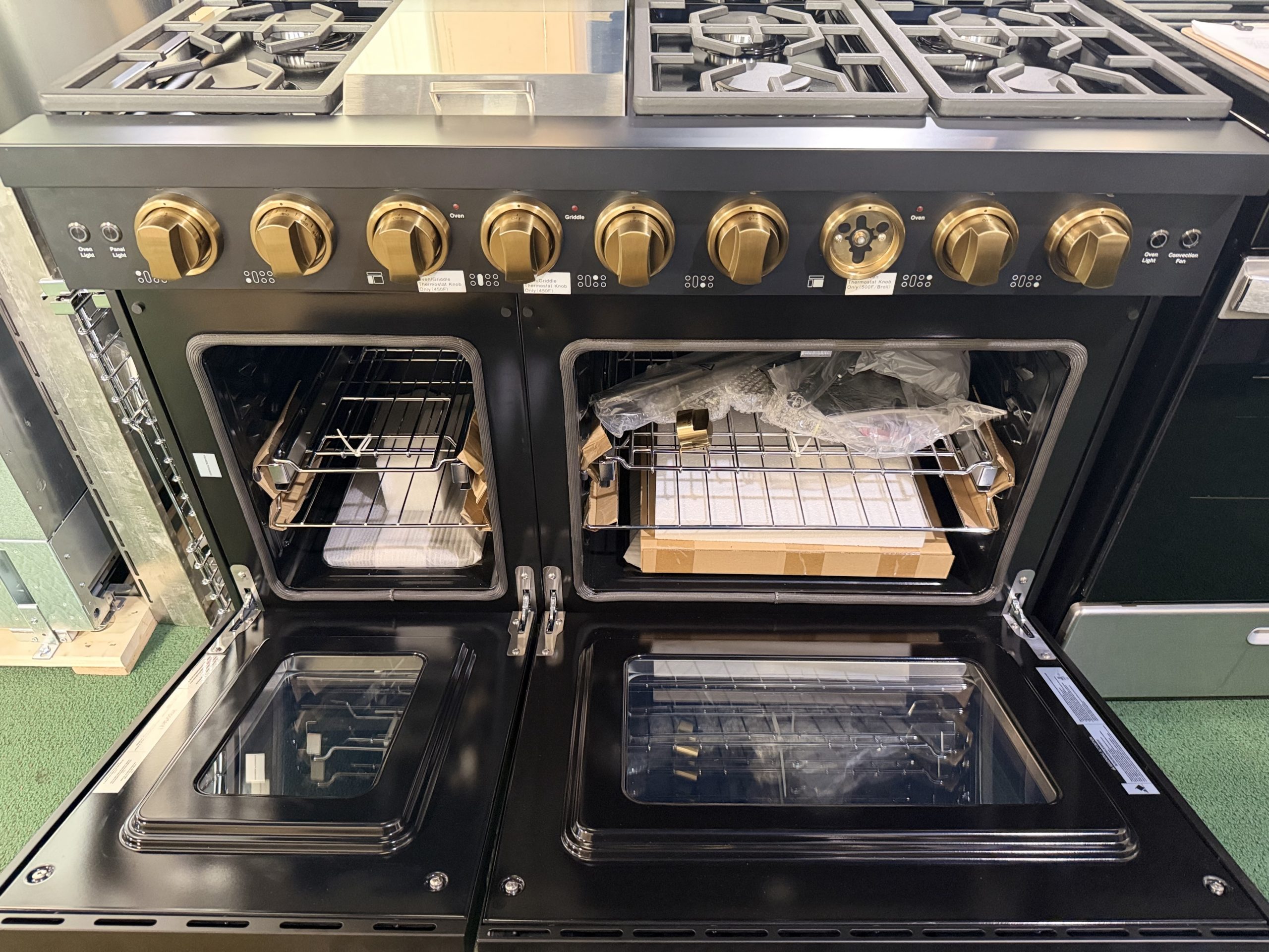 Thor* Kitchen Gordon Ramsay Collection 48'' 6.8 Cu. Ft Freestanding Liquid Propane Gas Range with Bronze Hardware - Black - Image 3