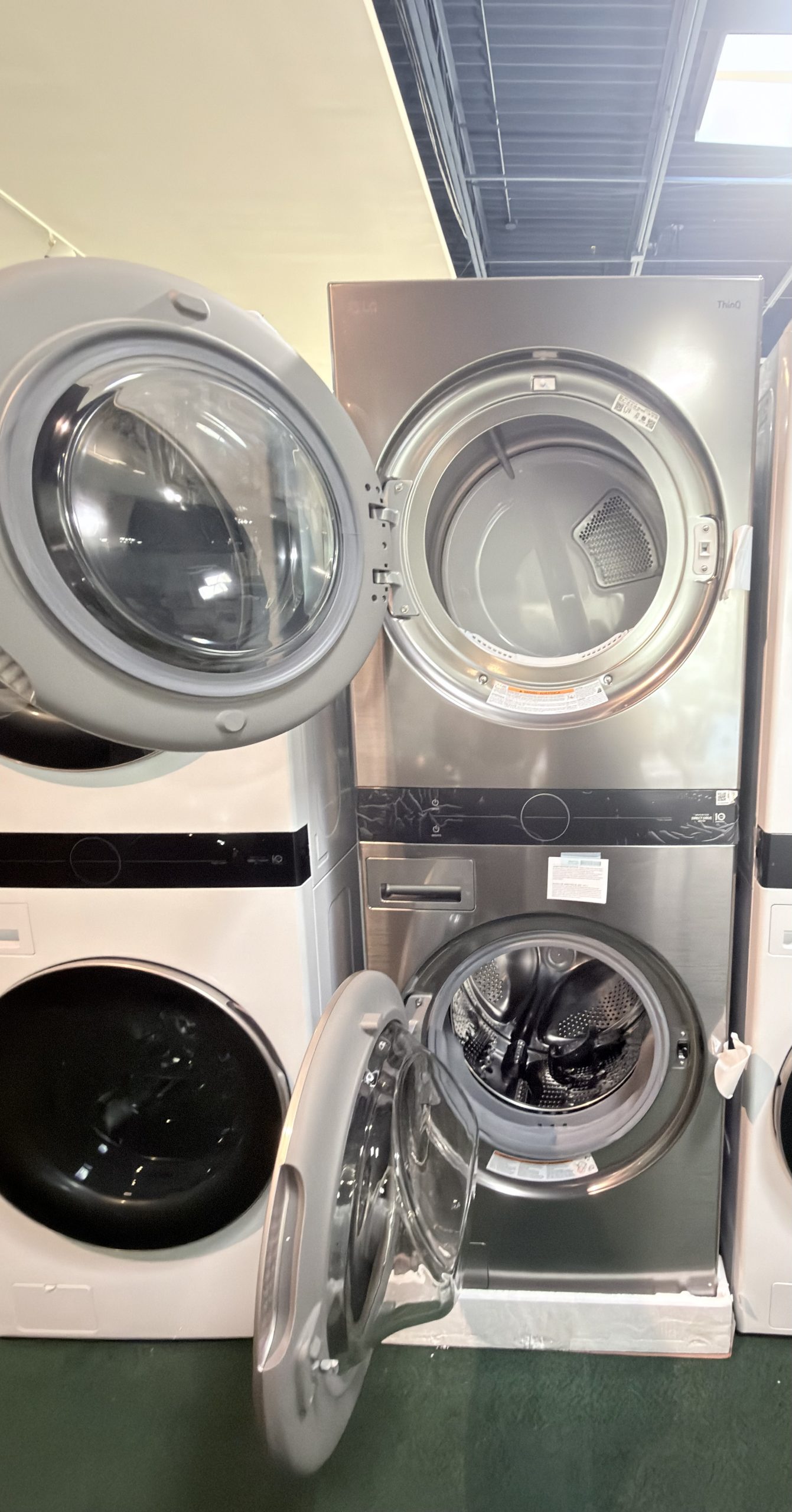 LG - 4.5 Cu. Ft. HE Smart Front Load Washer and 7.4 Cu. Ft. Electric Dryer WashTower with Steam and Built-In Intelligence - Graphite Steel - Image 2