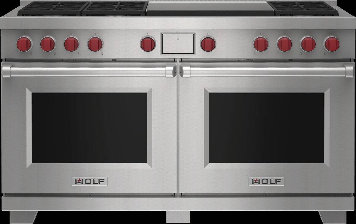 WOLF- 60″ Dual Fuel Range 6 Burners and Infrared Dual Griddle NEW