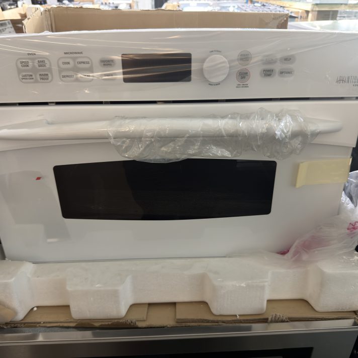 GE - Profile Advantium 30" Built-In Single Electric Wall Oven - White-on-White