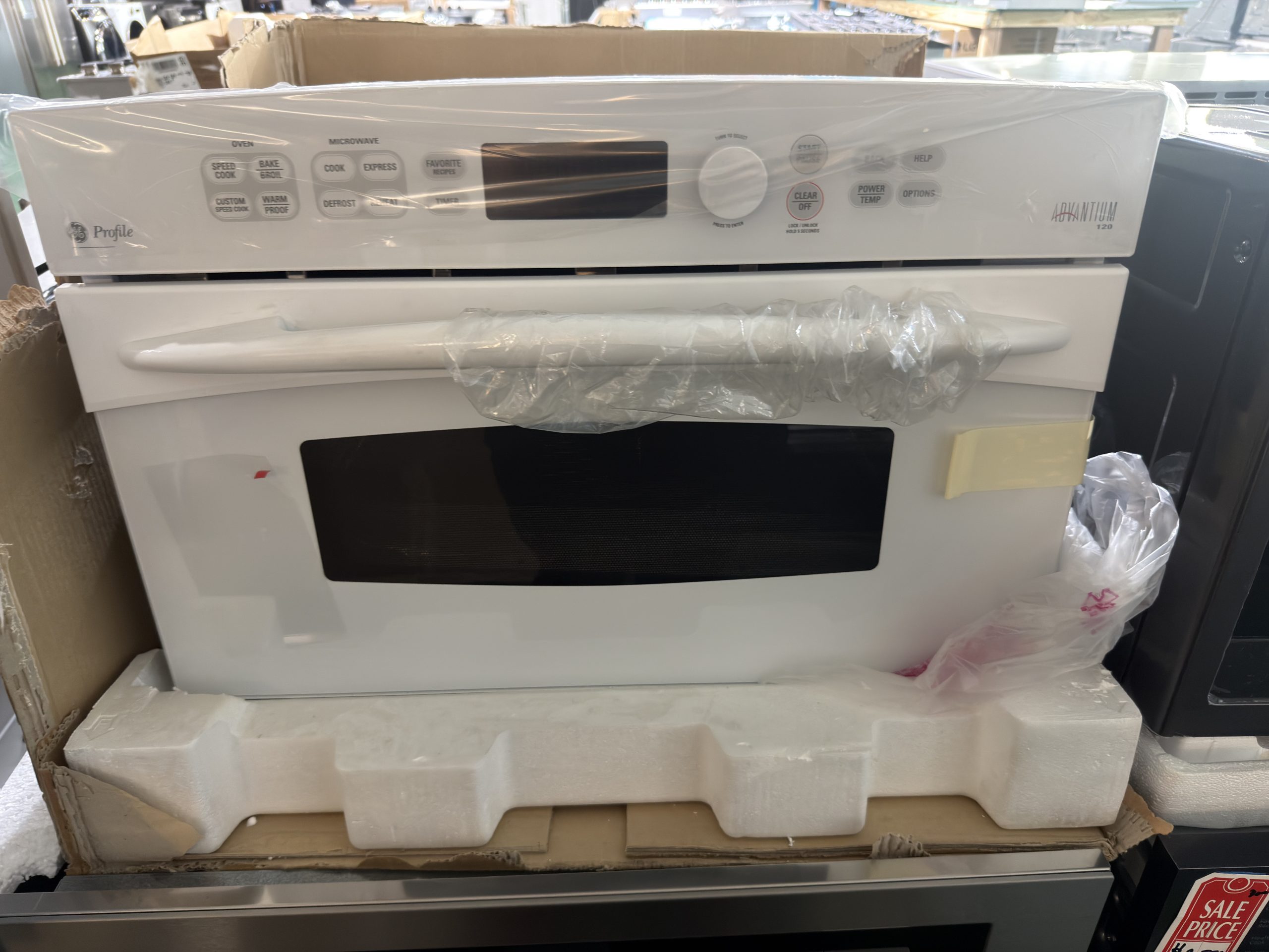 GE - Profile Advantium 30" Built-In Single Electric Wall Oven - White-on-White