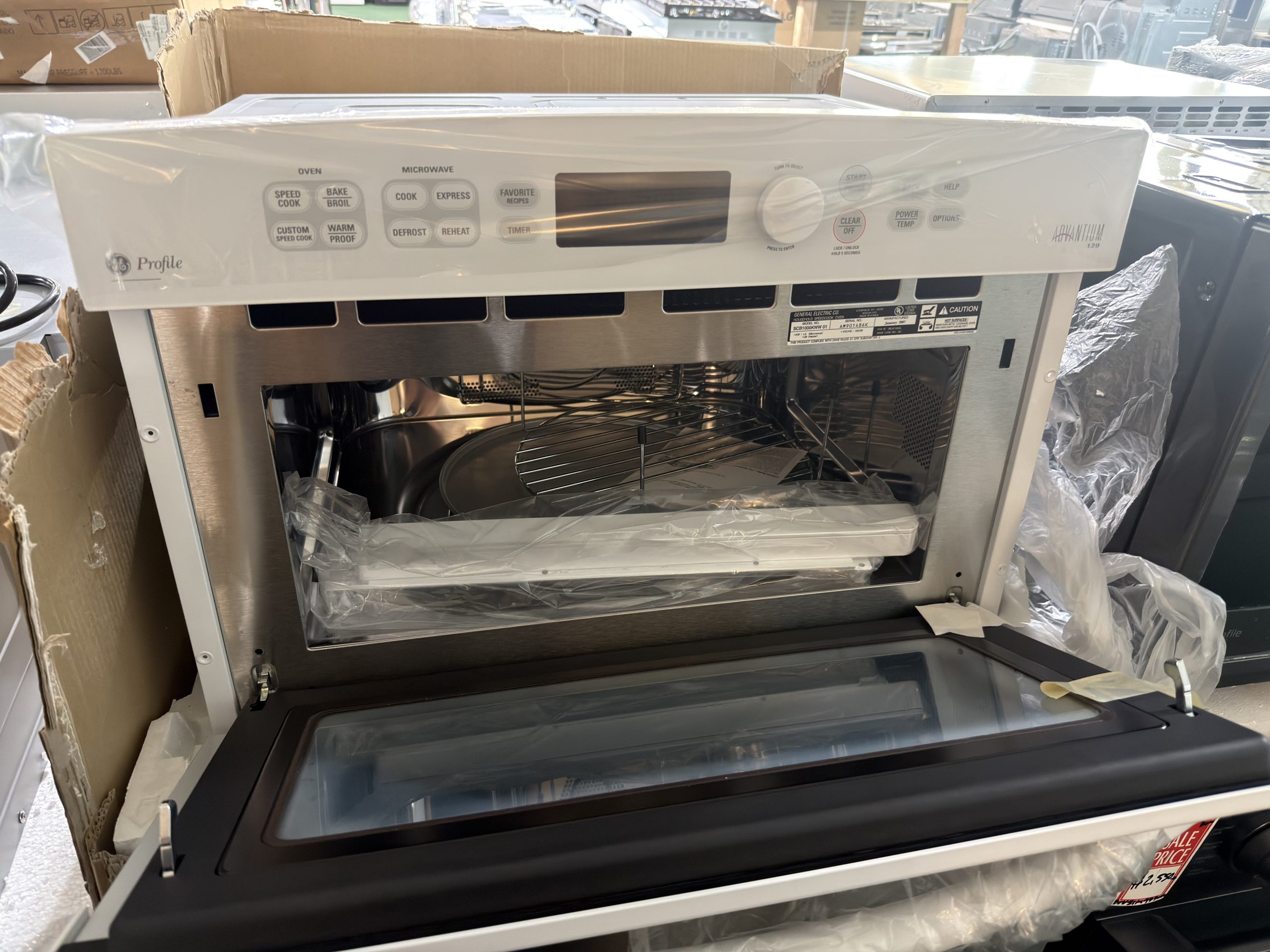 GE - Profile Advantium 30" Built-In Single Electric Wall Oven - White-on-White - Image 2