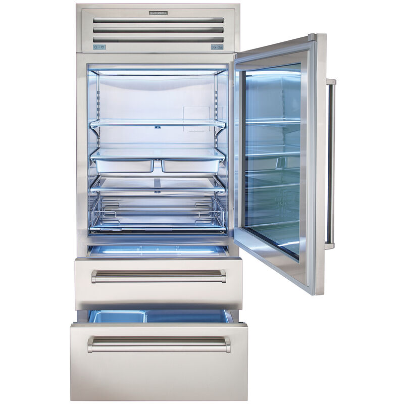 Sub-Zero 36" PRO Refrigerator/Freezer Glass Door -Stainless Steel - Image 3