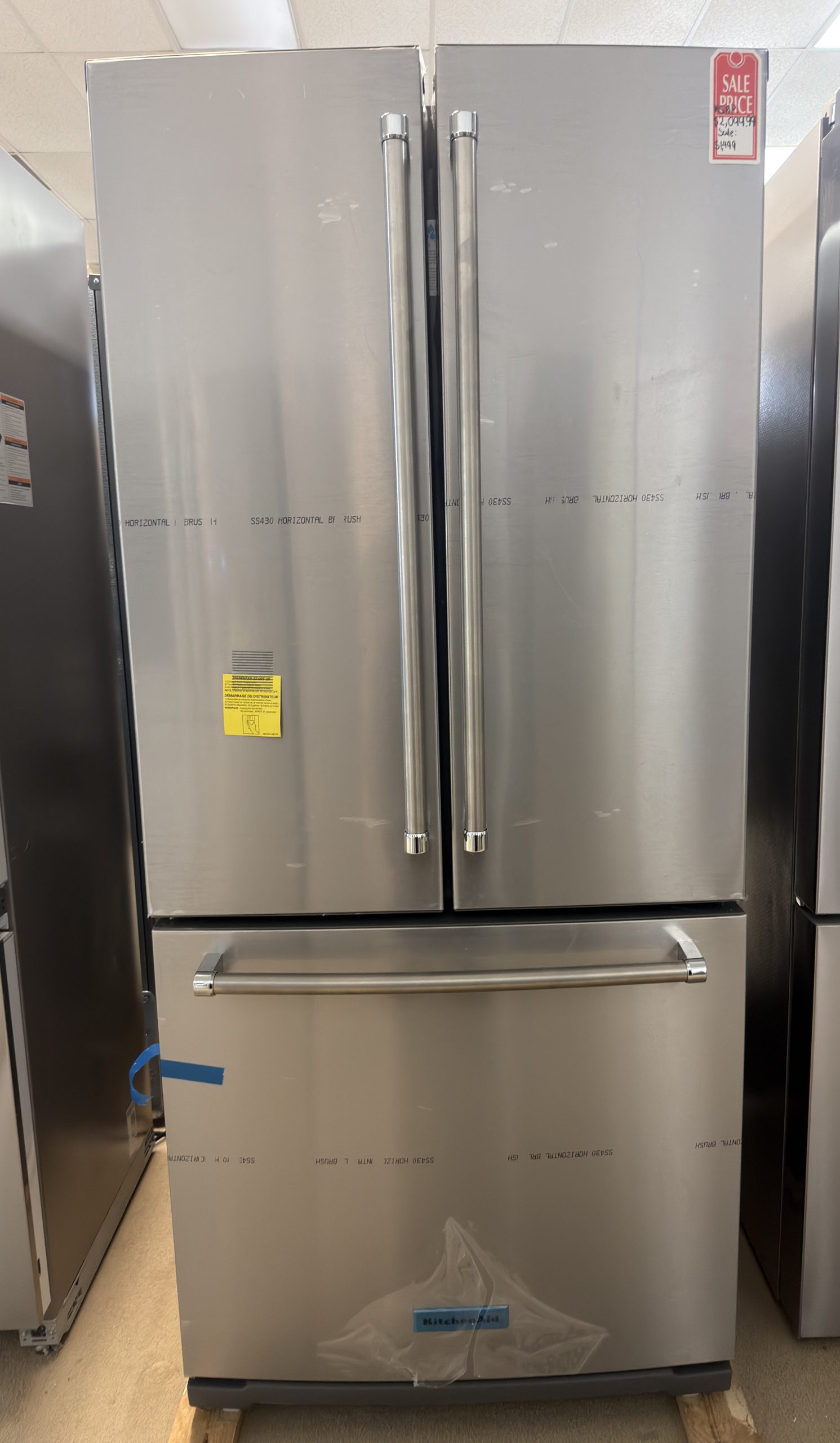 KitchenAid - 19.7 Cu. Ft. French Door Refrigerator - Stainless Steel - Open Box - fair