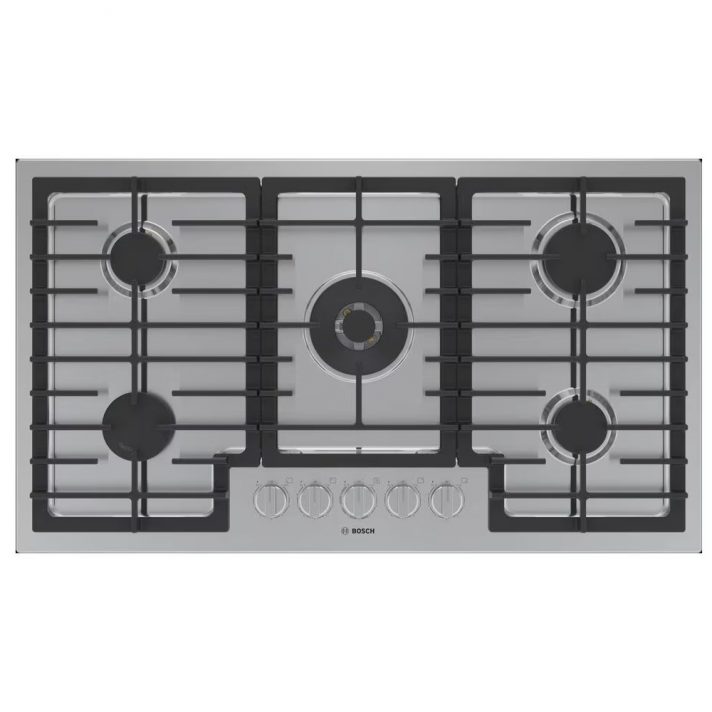 Bosch - 800 Series 36" Built-In Gas Cooktop with 5 Burners with FlameSelect - Stainless Steel