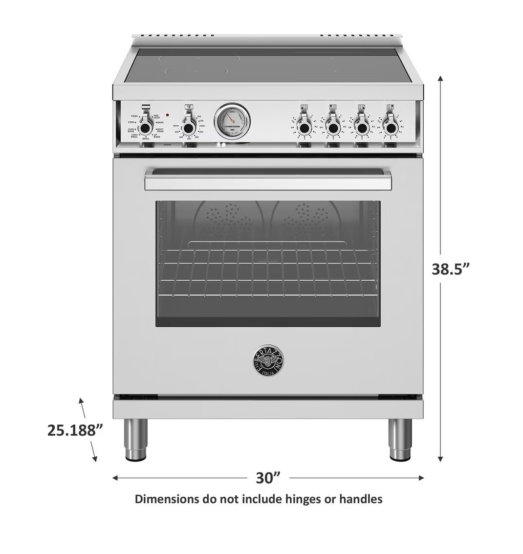Bertazzoni Professional 30'' Induction Range with Elegant Temperature Gauge in Stainless Steel - Image 3