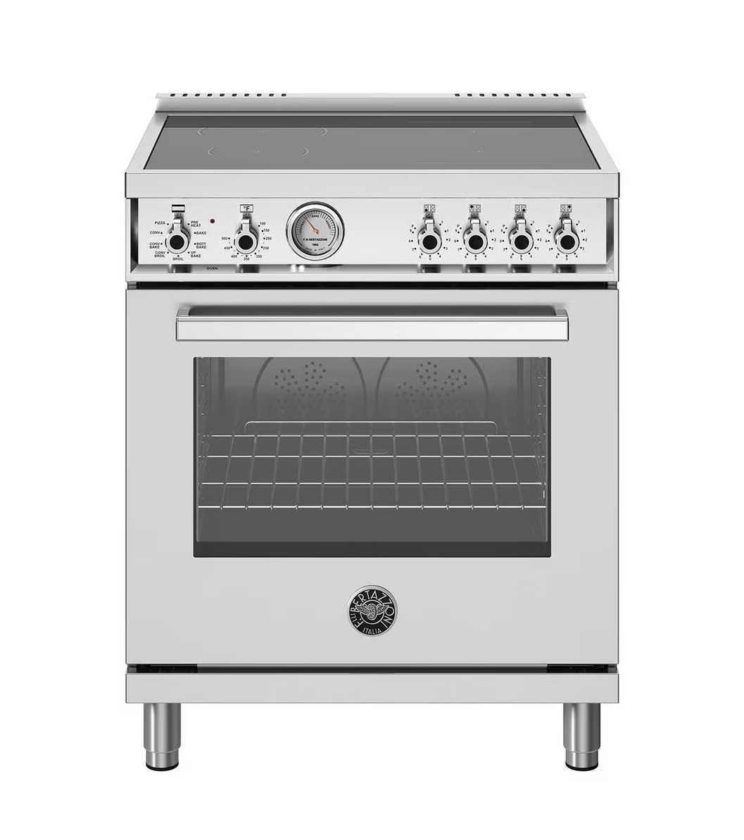 Bertazzoni Professional 30'' Induction Range with Elegant Temperature Gauge in Stainless Steel