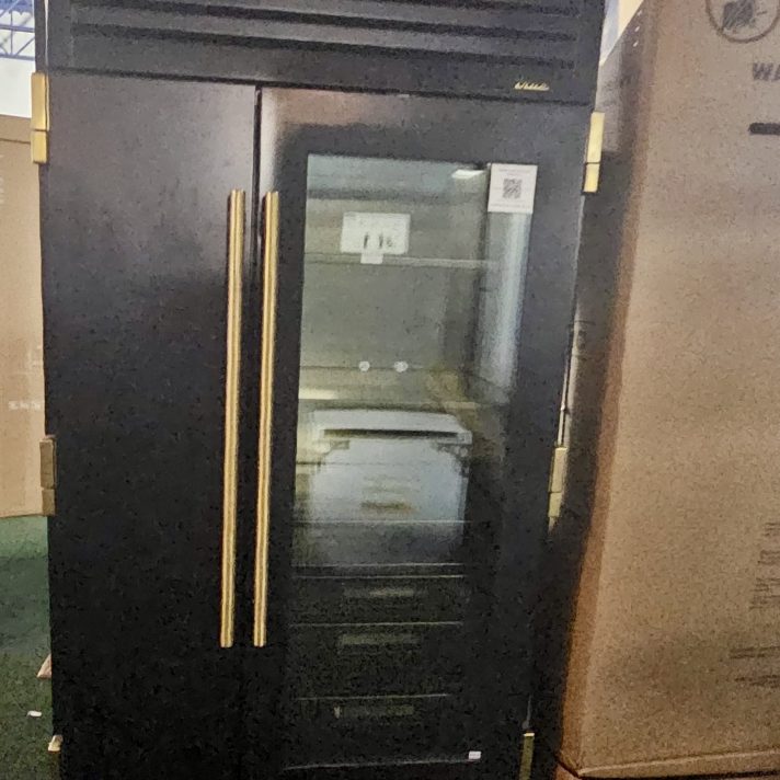 True 48 Inch Built-In Side by Side Refrigerator Ice Maker, Stainless Glass- Gloss Black