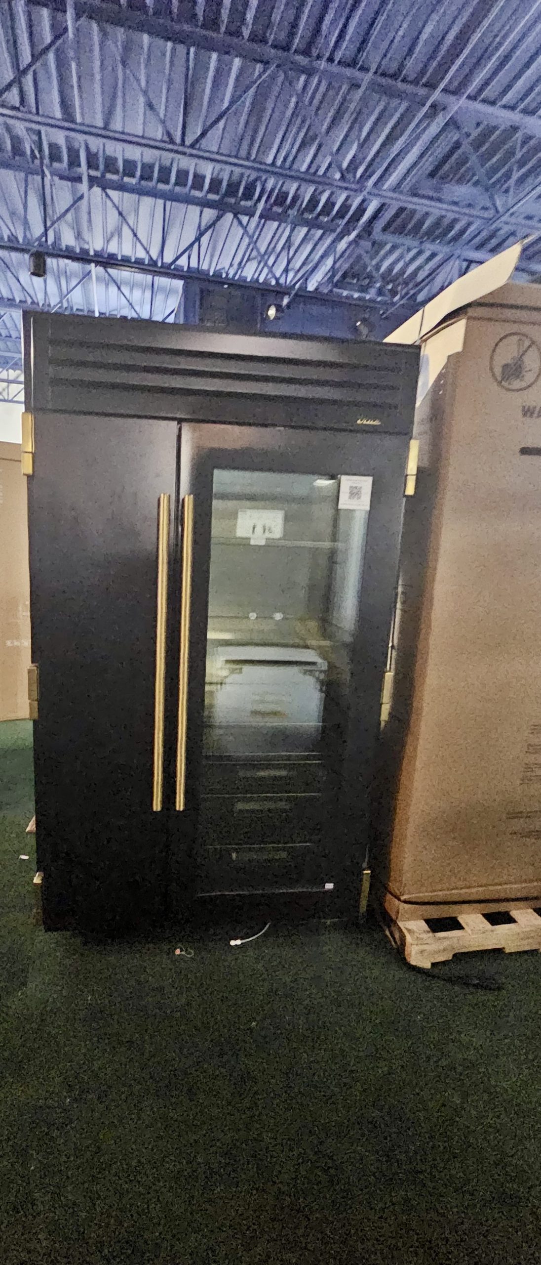 True 48 Inch Built-In Side by Side Refrigerator Ice Maker, Stainless Glass- Gloss Black